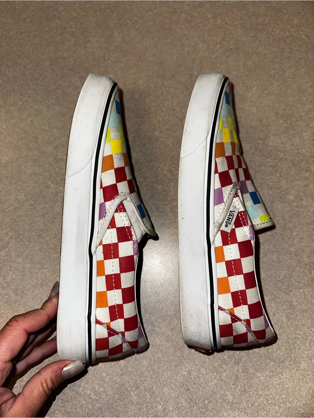 Vans Checkerboard Slip-On Sneakers in Rainbow 🌈 90’s - Picture 7 of 8
